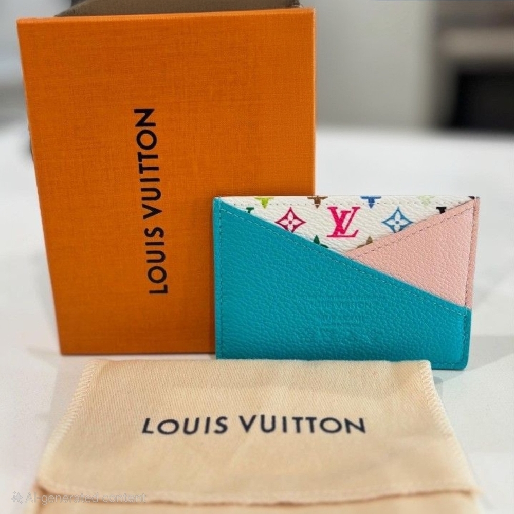 Louis Vuitton Blue and Pink Card Holder